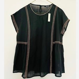 Madewell NWT embroidered boho top. XS.